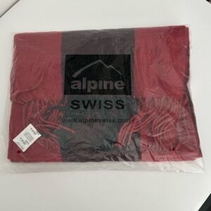 Alpine Swiss Red and Black Plaid Scarf